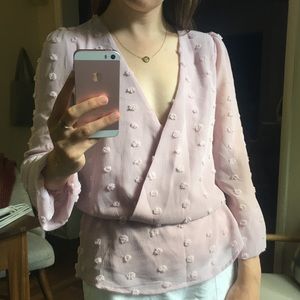 Pom Pom Peplum Top in lilac